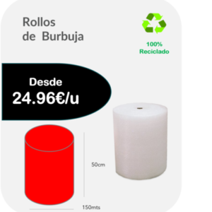 Rollo de burbuja 50cm x 150mts Tricapa