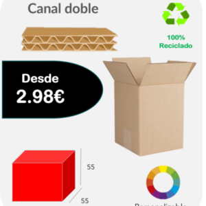 Caja 55x55x55 cm Canal doble