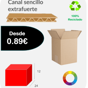 Caja 30x24x12 cm Canal sencillo extrafuerte