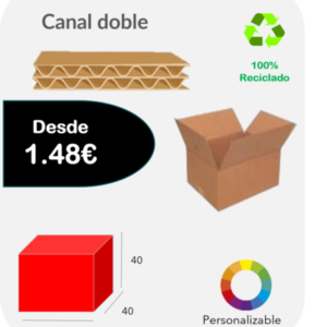 Caja 40x40x40 cm Canal doble
