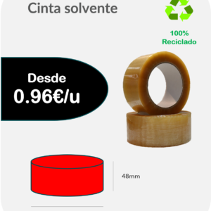 Cinta solvente transparente 66mts