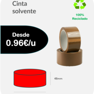 Cinta adhesiva solvente marrón 66mts