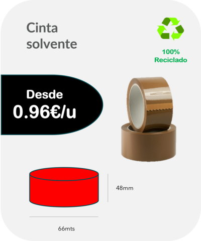 Cinta adhesiva solvente marrón 66mts