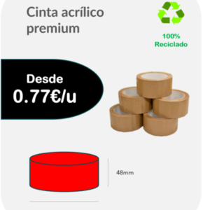 Cinta acrílico premium marrón 66mts