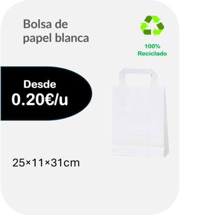 Bolsa de Asa Plana Blanca 25x11x31 cm
