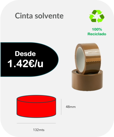 Cinta solvente Marrón 132mts