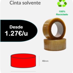 Cinta solvente transparente 48mm x 132 mts