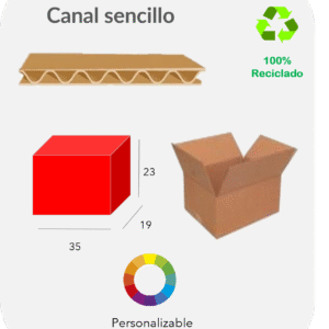 Caja 35x19x23 cm Canal sencillo