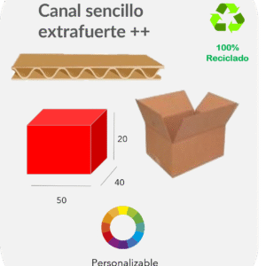 Caja 50x40x20 cm Canal sencillo extrafuerte