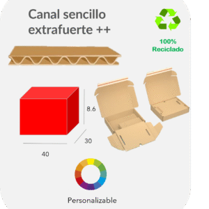 Caja para ordenadores portátiles 40x30x8.6 cm (laptop 13" - 16") Canal sencillo extrafuerte