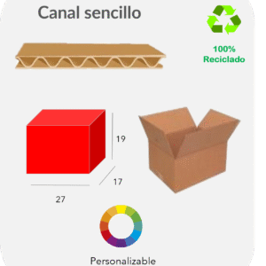 Caja 27x17x19 cm Canal sencillo