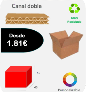 Caja 65x45x65 cm Canal Doble Extra