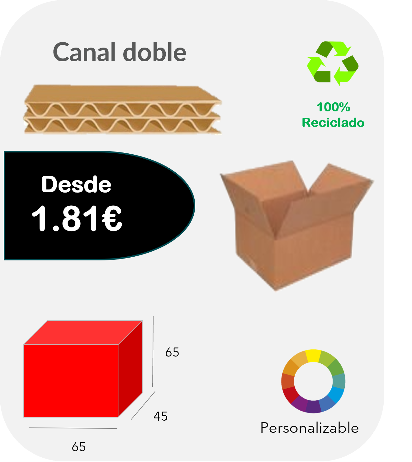 Caja 65x45x65 cm Canal Doble Extra